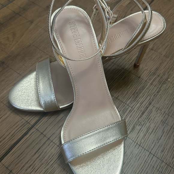 Steve Madden Shoes - Steve Madden Women's Gold  Strappy Heels- Style Name Suzie Champagne